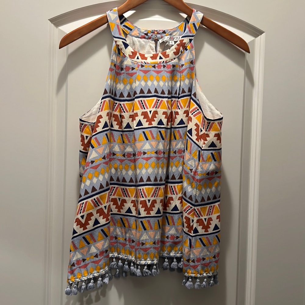 Joy Joy print racer back top